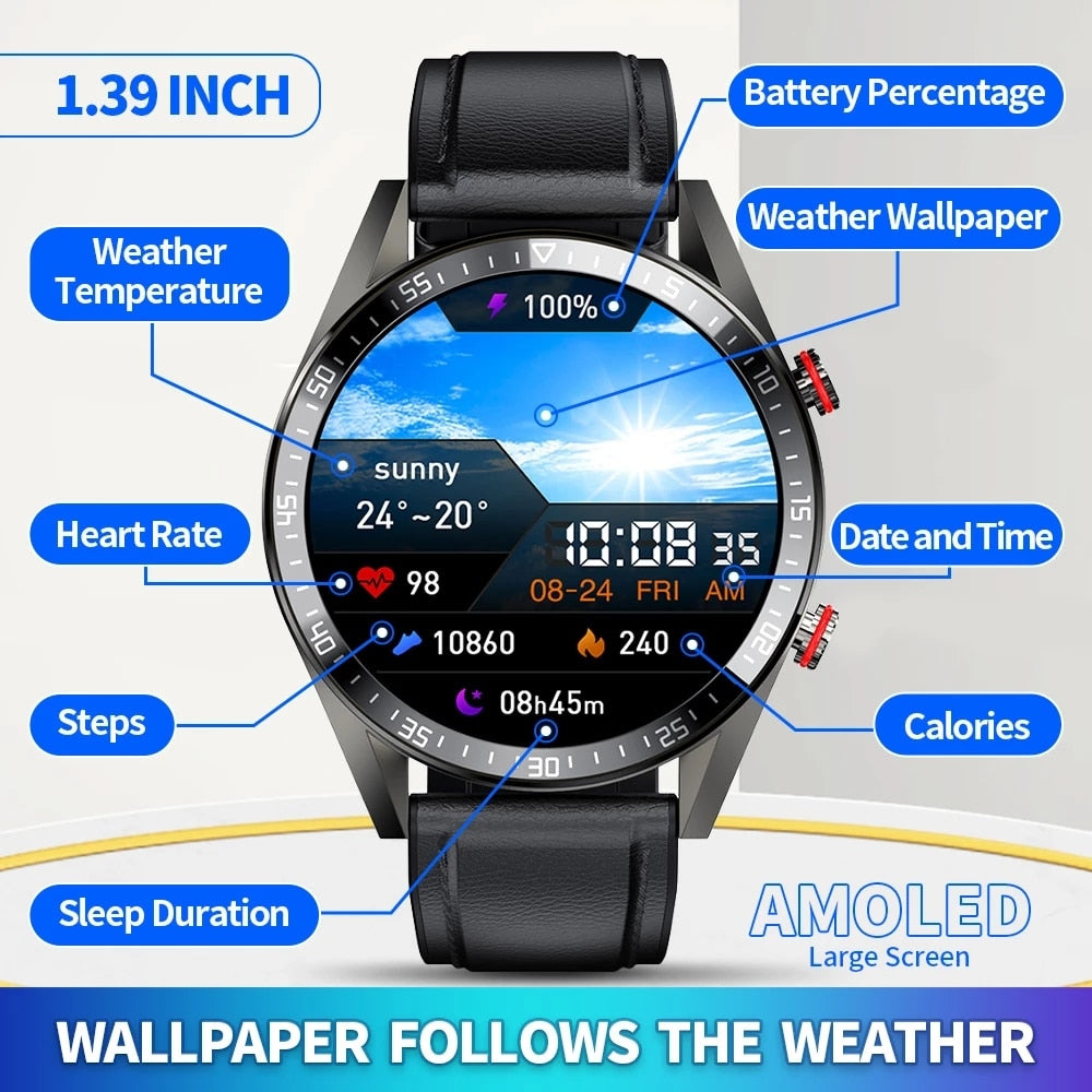 2021 New 454*454 Screen Smart Watch Always Display The Time Bluetooth Call Local Music Smartwatch For Mens Android TWS Earphones