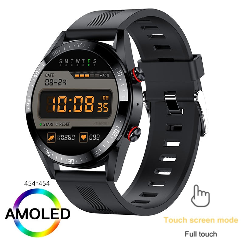 2021 New 454*454 Screen Smart Watch Always Display The Time Bluetooth Call Local Music Smartwatch For Mens Android TWS Earphones