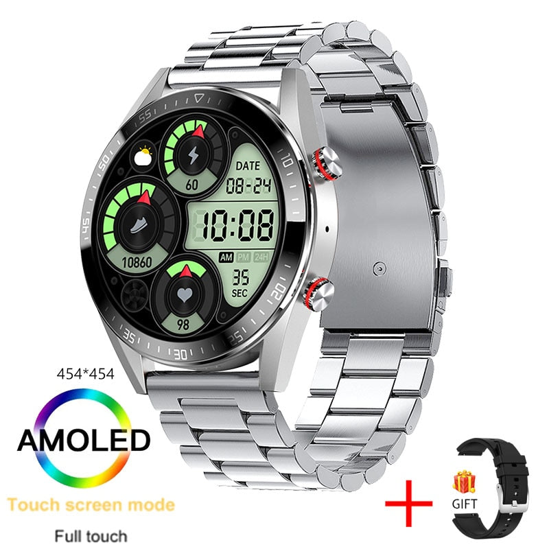 2021 New 454*454 Screen Smart Watch Always Display The Time Bluetooth Call Local Music Smartwatch For Mens Android TWS Earphones