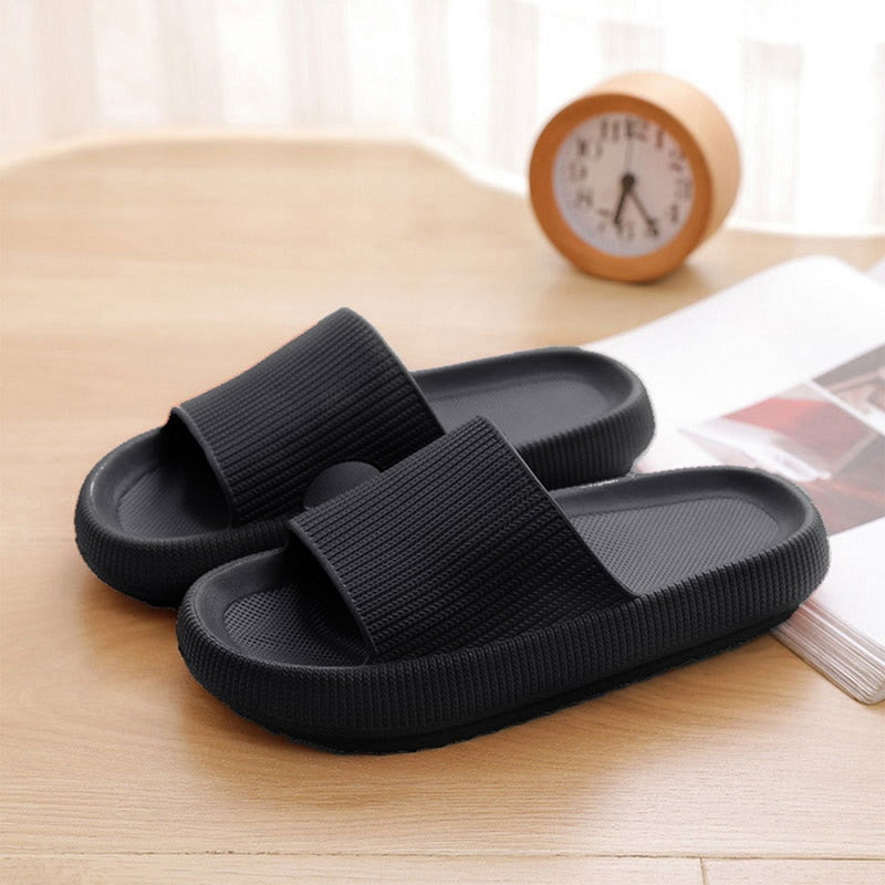 Slippers Women Fashion Summer Non-slip Sandals Shoes Beach Slides High Heels Shower Slipper Soft Sole Women Men Ladies Bathroom